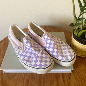 purple checkered vans